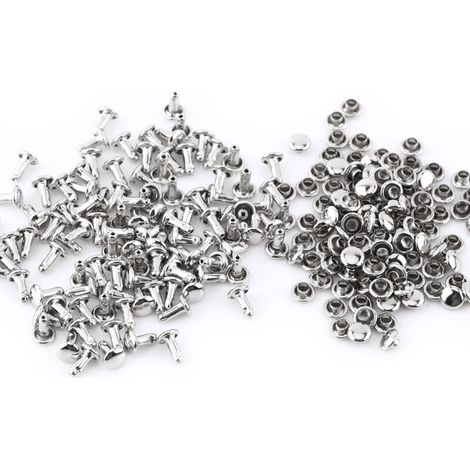 100 pièces Rivets Tubulaires Double Caps pour Travail du Cuir et Réparations Métal (1/5)