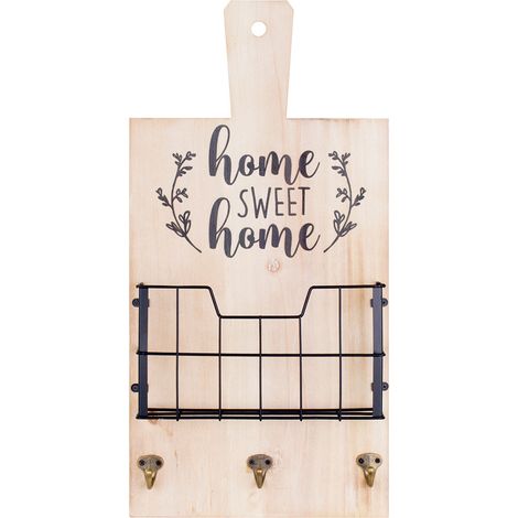 Signes Grimalt Cuelgallaves Adorno Pared  Percha 3 Pomos Cuelgallaves Blanco 60x8x30cm 26988