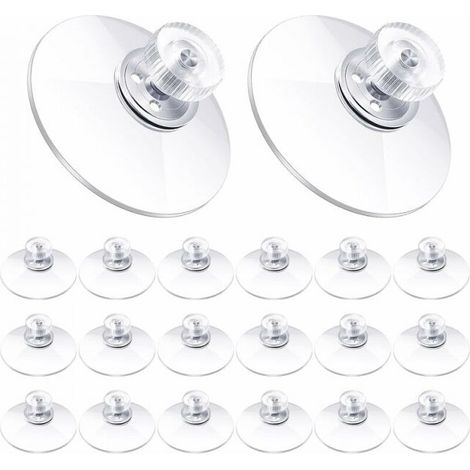 (20Pcs) 40mm Plastic Suction Cups Clear PVC Suction Cup Strong Adhesive Suction Holder with Screw Nut for Car Shade Cloth Glass Door Window Bathroom