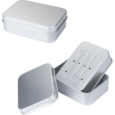 Boîte à savon en aluminium avec grille d’égouttage – Boîte métallique étanche et résistante à l’humidité pour usage domestique et voyage
