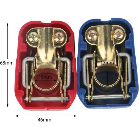 Lot de 2 cosses de batterie à serrage rapide 12V – Libération rapide – Compatibles batteries rondes – Couleur rouge et noir (1/4)