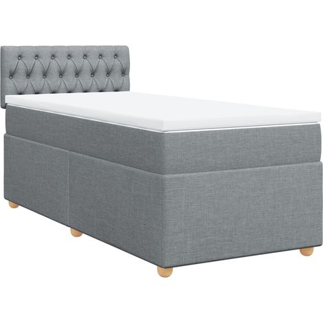 Maison Exclusive - Giroletto a Molle con Materasso Grigio Chiaro100x200 cm Tessuto