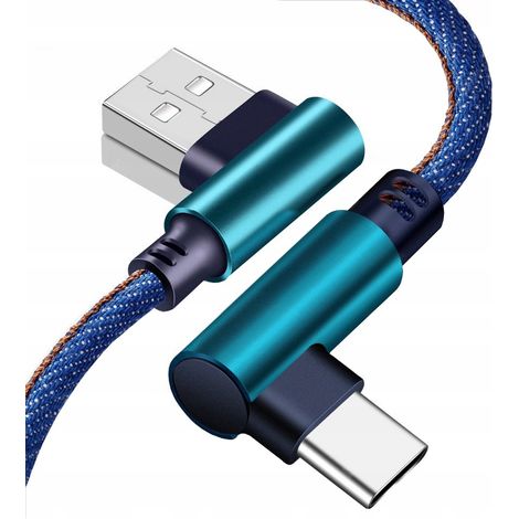 USB-C-Schnellladekabel, 2 m, abgewinkelt, 90°