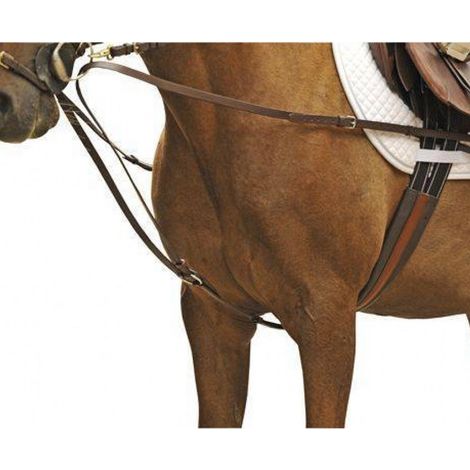 poney, Noir: Plastron triangulaire d'équitation anglaise en cuir avec inserts en acier inoxydable (1/5)