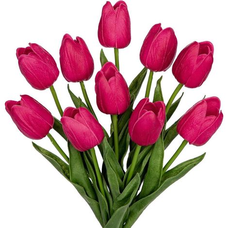 20 Stück Künstliche Tulpen Blumenstrauß Latex Seide Real-Touch Home Party Garten (1/5)