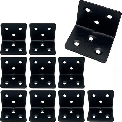 10pcs Équerre de fixation, Connecteur angle 90 degrés, Acier inoxydable 38x20x1.8mm, Pour cadre table clôture (1/5)