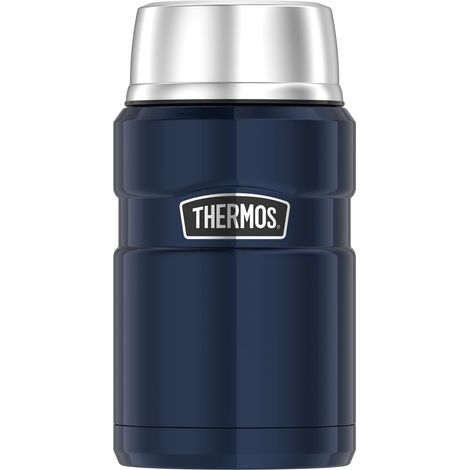Thermos per Alimenti, Acciaio Inossidabile., Acciaio Inox, Blau, 9,3 x 9,3 x 18,5 cm (1/4)