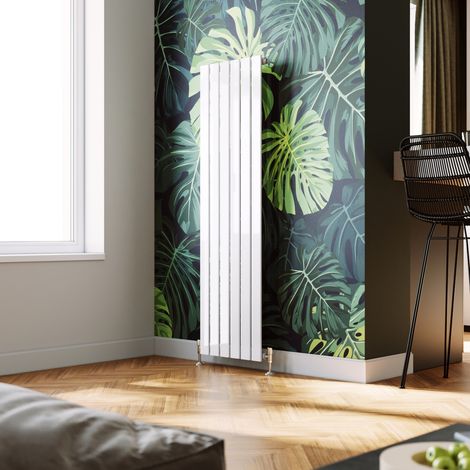 ELEGANT 1600x456mm White Designer Radiator Vertical Flat Panel Single Panel Radiator (1/5)