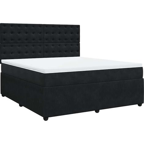 Maison Exclusive - Giroletto a Molle con Materasso Nero 180x200 cm in Velluto