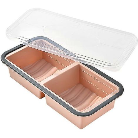 Moule à glace en silicone 2/3/4 trous avec couvercle, extra large, pour congélateur, boîte de conservation gratuite, outil pour faire des glaces à l'eau, bricolage, vert - 4grids (1/5)