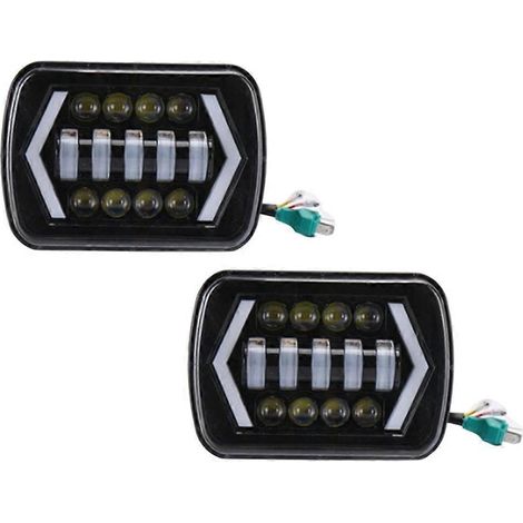 Ampoule de phare LED étanche 5x7 pouces avec projecteur, feux de route et de croisement, et halo pour Jeep Cherokee XJ - Accessoires d'éclairage automobile (1/5)