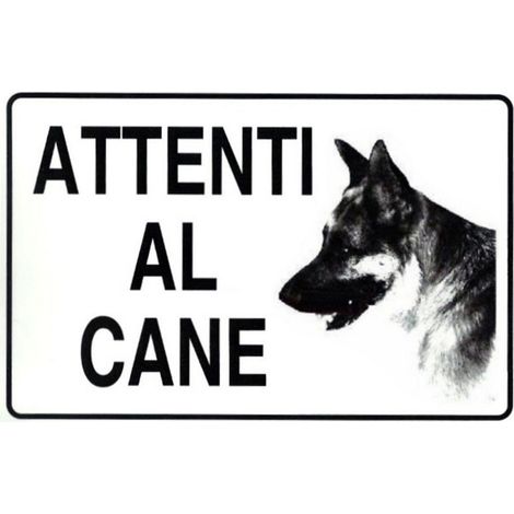 TrAdE Shop Traesio - Cartello Attenti Al Cane 20x30 Cm Pvc Rigido Adesivo Segnaletica Sicurezza -