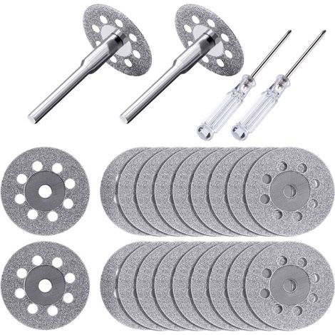 Lot 20 disques diamant 22mm avec 4 mandrins pour Dremel outil rotatif pour maison jardin bureau quotidien (1/5)