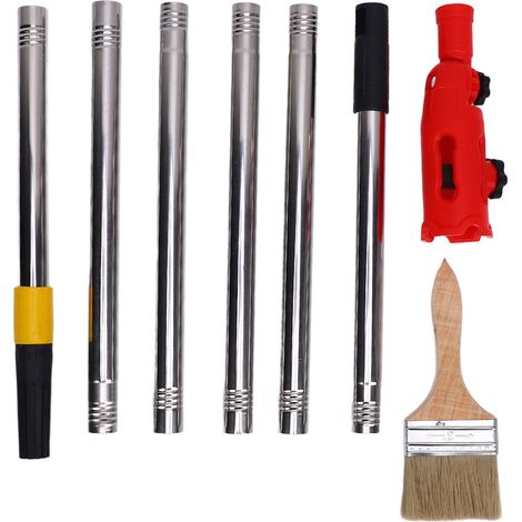Rallonge de pinceau multi-angles, rouleau grattoir rotatif à 180 degrés avec perche d'extension de 1,7 m et (1/5)