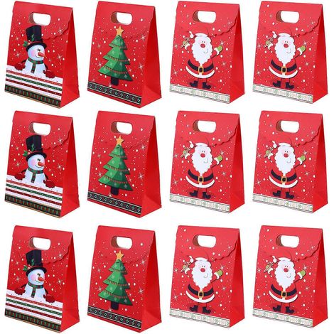 Lot de 15 pochettes rectangulaires décoratives pour Noël - Accessoires de fête uniques et compatibles - Emballage cadeau polyvalent (1/5)
