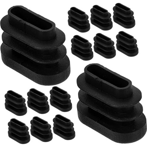 Embouts de pieds de chaise ovales en PE Uonlytech, lot de 30, noirs (1/5)