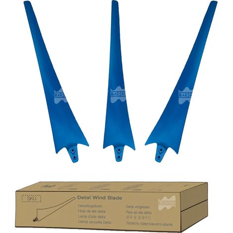 Aspa de turbina eólica, diseño aerodinámico, fibra de carbono duradera, azul, 3 aspas (1/2)