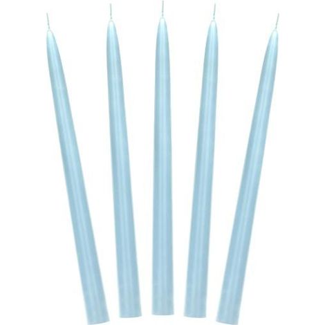 Bougie conique mate, bleue, 24 cm (1 paquet / 10 pièces)