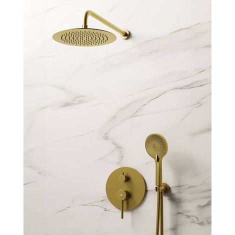 Conj. Empotr. Monomando Sirio Oro + Rociador Pared - GME