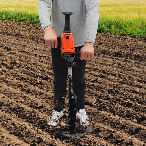 1900W Elektrische Gartenbohrer Erdbohrer Maschine mit Manganstahl Bohrer, Stufenlose Geschwindigkeit Bodenkultivator Bohrer, Tragbarer Garten Spiralbohrer Pflanzbohrer zum Löcher Graben (1/5)