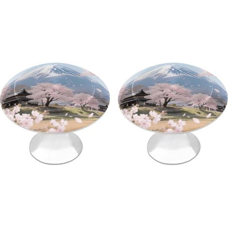 Poignée de tiroir ronde Fuji - Poignées à motif fleur cerisier (1/5)