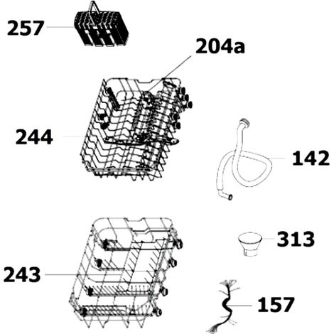 Ersatzteil - SOS Accessoire Tuyau de chargement (repère 142) pour Lave-linge CANDY 49037208, 673000900061 -  - KING D'HOME, CARREFOUR HOME, FAR, SABA, VALBERG, CANDY, SAMANA, CALIFORNIA, HOOVER, ZEROW