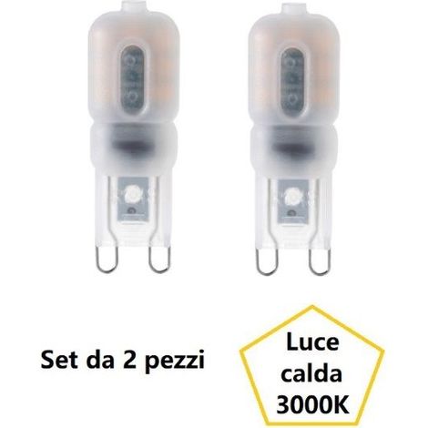 G9 SET 2 LAMPADINE A LED 2,2W LUCE CALDA 3000K 190 LUMEN FAN EUROPE (1/2)
