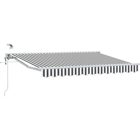 Store banne motorisé rétractable, gris anthracite et blanc, 2,5 x 2 mètres (1/5)