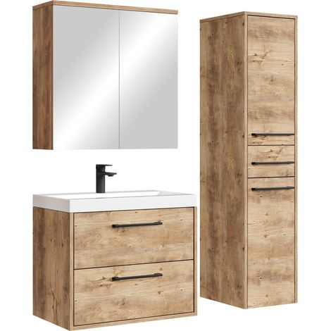 Set mobili da bagno Florence 60 cm – Castagno Quercia – con lavabo