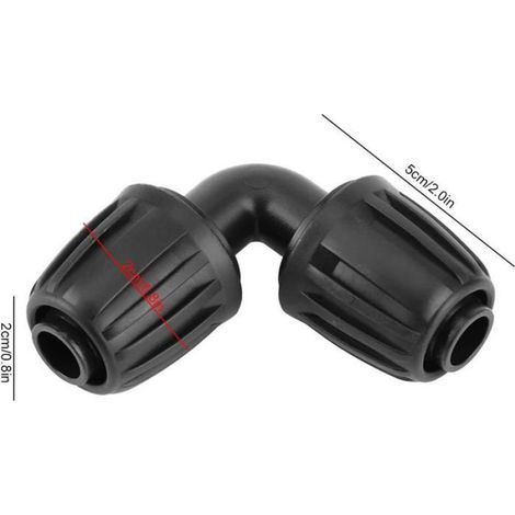 Coude Irrigation 16 mm - Raccord Coudé PVC pour Système Goutte à Goutte et Arrosage Jardin - Lot de 10 Pièces (1/4)