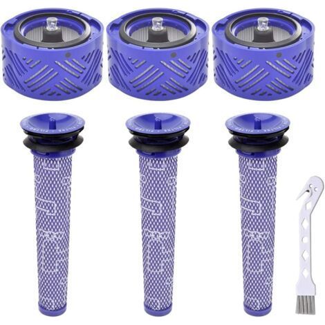 6 Pièces Filtres Pour Aspirateur Dyson V6 de Qualité Supérieure avec 3 Pré-filtres et 3 Post-filtres Compatibles avec les Aspirateurs Pack Filtres Pour Aspirateur Dyson V6 Absolute. 965661 et 966741 (1/4)