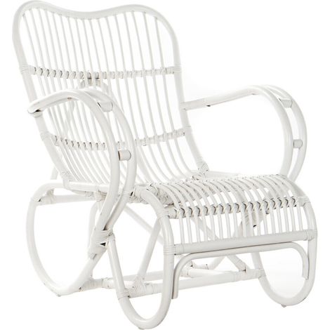 shiito DKD Home Decor Fauteuil Rattan Blanc 75x85x85 cm (1/5)