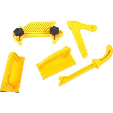 Lot de 5 poussoirs de sécurité bois, planche à plumes, ensemble outils toupie, accessoire table de défonceuse, bloc anti-recul manuel. (1/5)