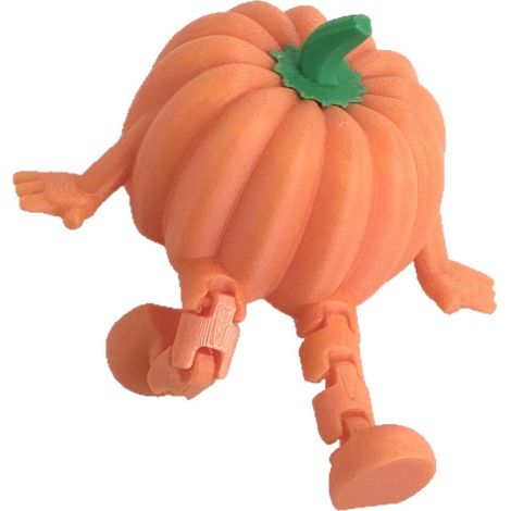 Divertida decoración de escritorio con forma de calabaza para Halloween, juguete impreso en 3D, adorable adorno de dibujos animados articulado. (1/5)