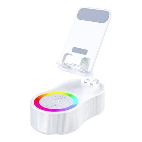 1 Support téléphone 3-en-1, haut-parleur Bluetooth 5.3, microphone, éclairage RGB, ajustement 270°, pour streaming live