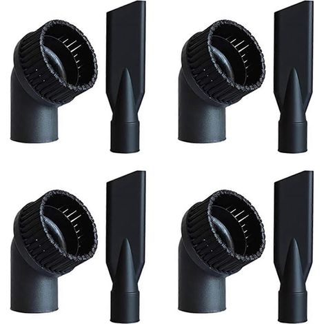 Ensemble de 4 brosses rondes et embouts plats pour aspirateurs industriels, diamètre intérieur 44 mm, accessoires résistants pour aspirateurs industriels (1/5)