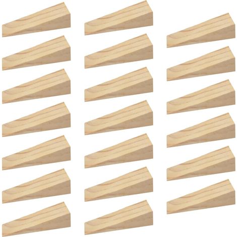 20 piezas de cuñas triangulares de madera, juego de cuñas de madera para puertas pequeñas, accesorios para muebles, acolchado para muebles y bloques de madera para la instalación de puertas y ventanas (1/4)