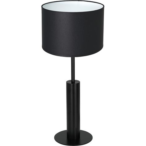 Lampe table métal noir abat-jour blanc 58cm E27 Luminex