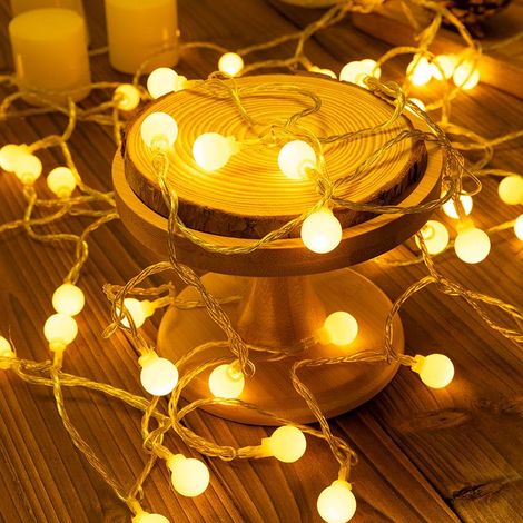 Guirlande lumineuse à boules LED 10 m 100 pièces, guirlande lumineuse extérieure/intérieure avec prise, décoration idéale pour chambre d'enfant, balcon, etc. (1/4)