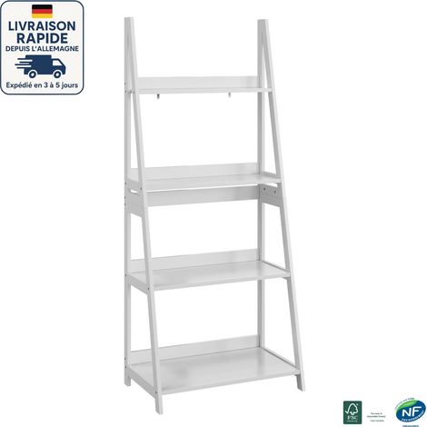 Étagère Organisateur des Toilettes avec 4 Étagères Étagère de Rangement Étanche Économisez de l'espace - 63 x 39 x 150 - Centre de gravité stable de type échelle - peinture résistante à l'humidité - B (1/5)