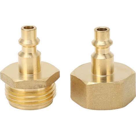 CFTGIW Adaptateur de Compresseur d'air avec Filetage de Tuyau D'arrosage, 2 Pièces, pour Camping-Car, Bateau, Camping-Car, Remorque de Voyage. (1/5)