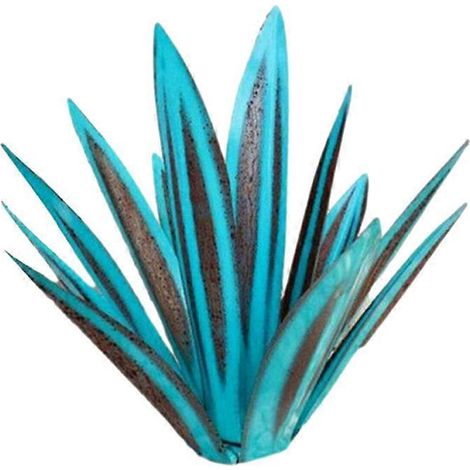 1. Rustikale Außendekoration aus seeblauem Metall, künstliche Agavenskulptur zum Selbermachen für den Garten, Ornament S.