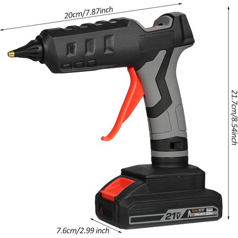 Machine à colle thermofusible électrique portable sans fil 21 V 60 W, applicateur de colle au lithium, chauffe rapide et anti-gouttes, avec 10 bâtons de colle pour bricolage, loisirs créatifs, article (1/3)