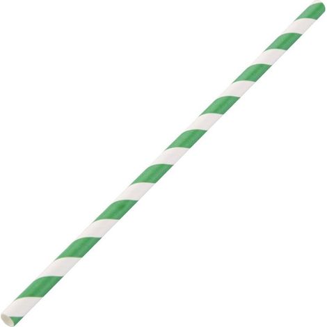 Paille biodégradable en papier Fiesta Green - Vert & blanc - Lot de 250 (1/5)