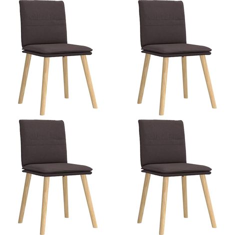 Maison Exclusive - Esszimmerstühle 4 Stk. Dunkelbraun Stoff