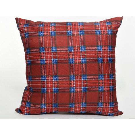 CUSCINO A QUADRONI ROSSO ASSORTITO 40X40CM