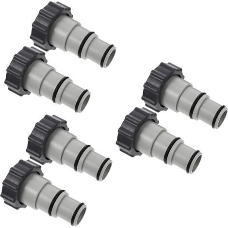 6PCS Adaptateur Piscine, Remplacement Adaptateur de Tuyau Série Intex A avec Filetage, Tuyau de Diamètre 1,5" et 1,25", Adaptateur de Pompe pour Kits de Piscine (1/5)