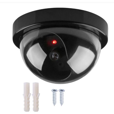 Diese realistische Überwachungskamera ist mit einem Objektiv und einem roten LED-Blitz ausgestattet und kann an der Decke oder Wand montiert werden. (1 Stück) (1/5)