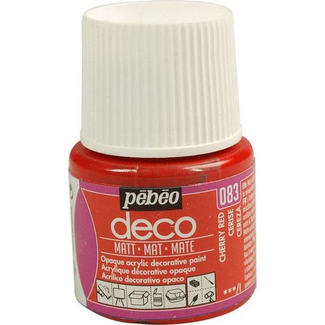 Peinture acrylique - PEBEO - P.BO Déco - Cerise - 45ml - Finition mate (1/3)