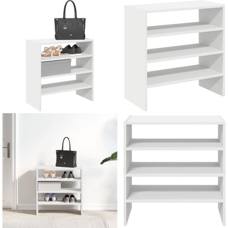 vidaXL Schuhregale 2 Stk. Stapelbar Weiß 60x30x30,5 cm (1/5)